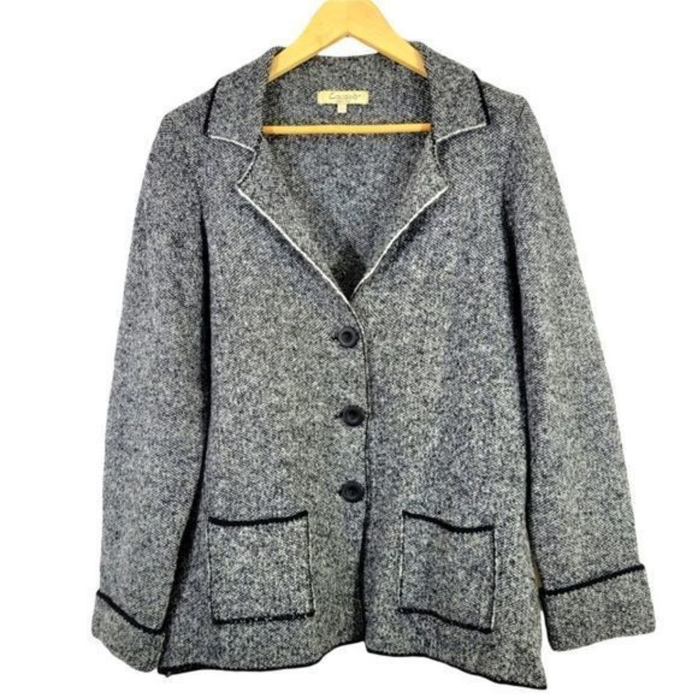 Cocogio Made in Italy Size L Wool Nylon‎ Acrylic Blend Womens Blazer Pock…